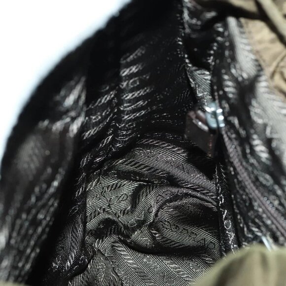 PRADA Backpack Nylon Khaki Silver Auth 140624 - Picture 13 of 16